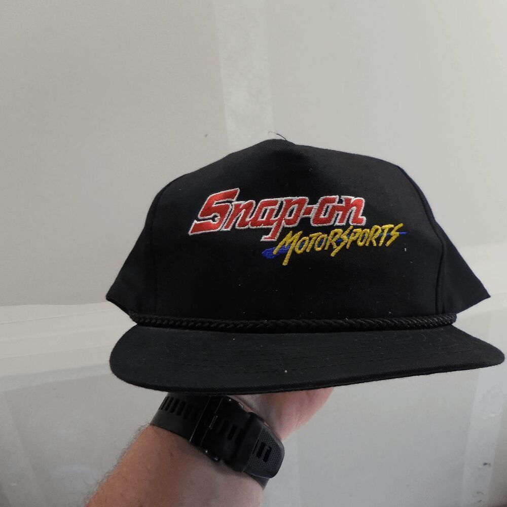 Vintage‎ Snap-On Motorsports Snapback Hat Adjustable Rare Rope Black Swingster